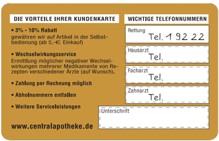 Kundenkarte Rückseite